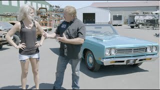 ALLYSA TRIES TO CONVINCE HER DAD TO LET HER DRIVE THE FRESHLY RESTORED HEMI ROAD RUNNER CONVERTIBLE.