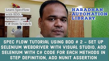 SpecFlow Tutorial-BDD-Selenium WebDriver with C#-Setup Selenium with Visual Studio & NUnit-Session 2
