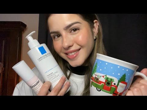 ASMR en Español - Hago tu Skincare de Noche para DORMIR ♡ (layered sounds, tapping, whispering)