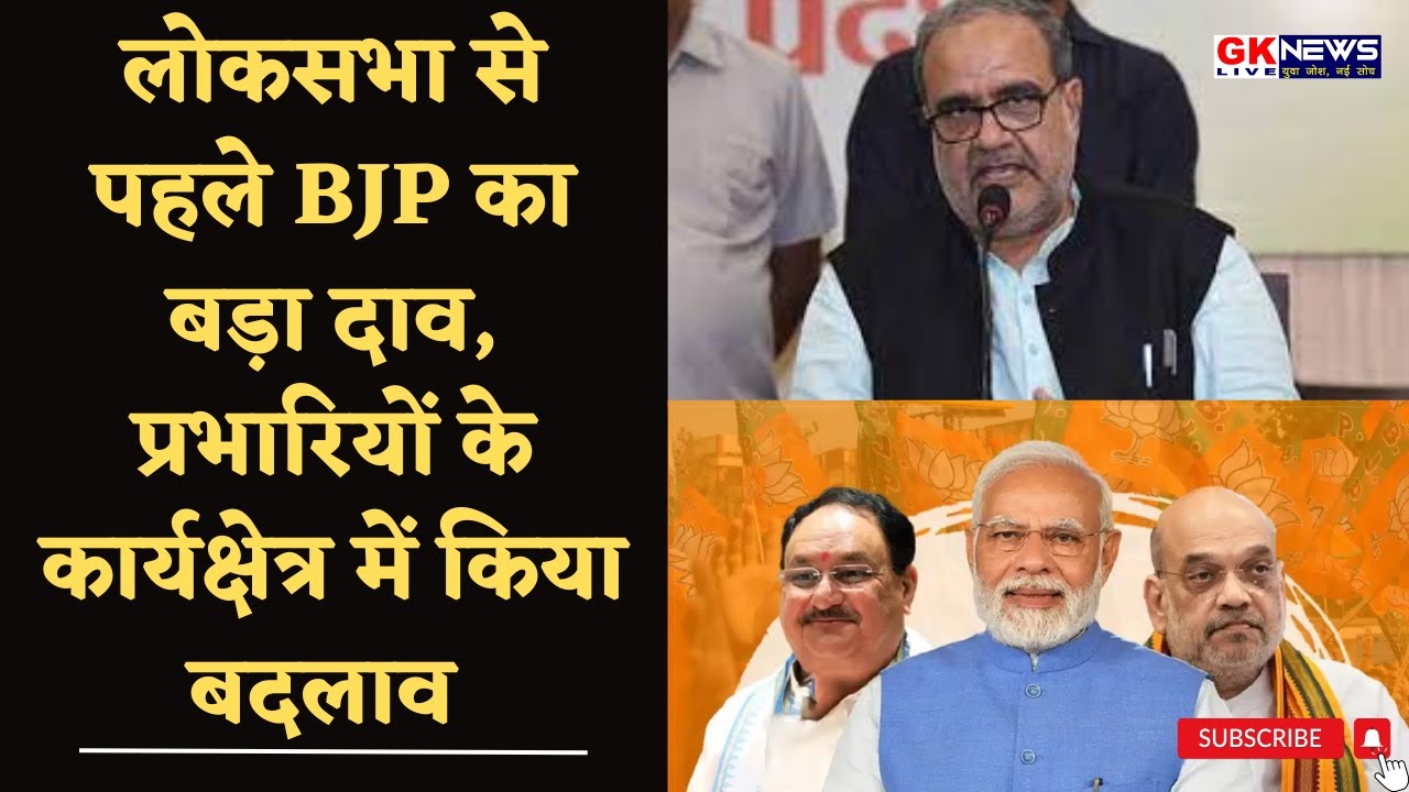 || लोकसभा से पहले BJP का बड़ा दाव, प्रभारियों के कार्यक्षेत्र में किया बदलाव || #bjpnews