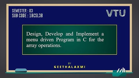 VTU DSLAB 18CSL38 P1 ARRAY OPERATIONS