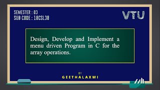 VTU DSLAB 18CSL38 P1 ARRAY OPERATIONS