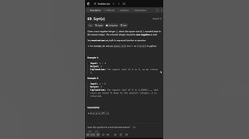 69. Sqrt(x) LeetCode - EASY - JavaScript #leetcode #javascript
