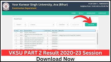 Vksu Part 2 Result 2020-23 Vksu Part 2 BA BSc BCom Result 2020-23 Vksu Part 2 Result 2023 कैसे देखे