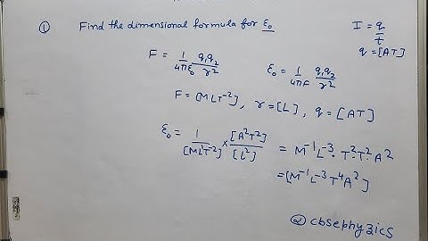 find the dimensional formula  of 𝜀ₒ