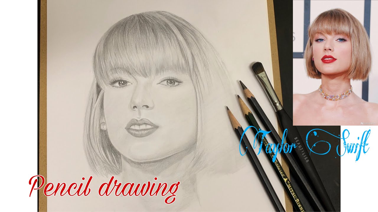 Taylor Swift Portrait Drawing V Chn Dung Taylor Swift Pencil