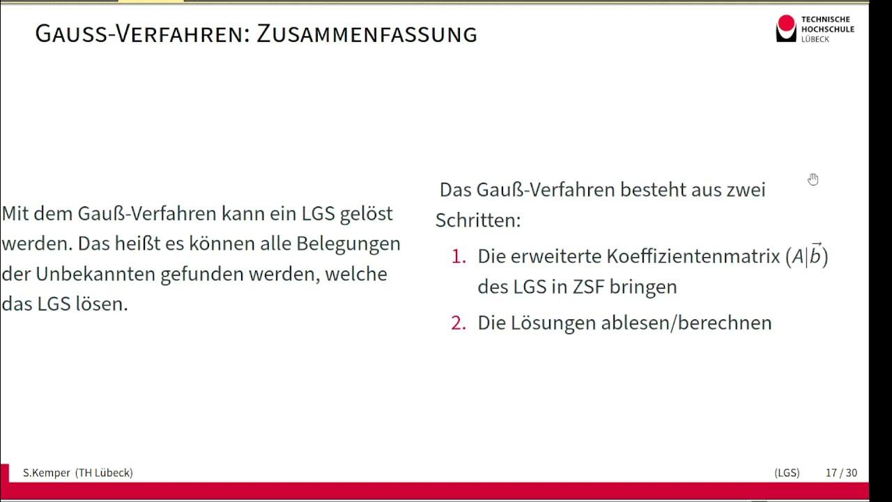 Lineare Gleichungssysteme 6 Das GaußVerfahren YouTube