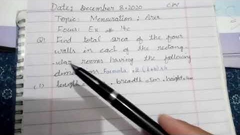Ex 14c | Q1 Q6  | Oxford Countdown book 6 | how to find area of four walls & area ofshaded portion