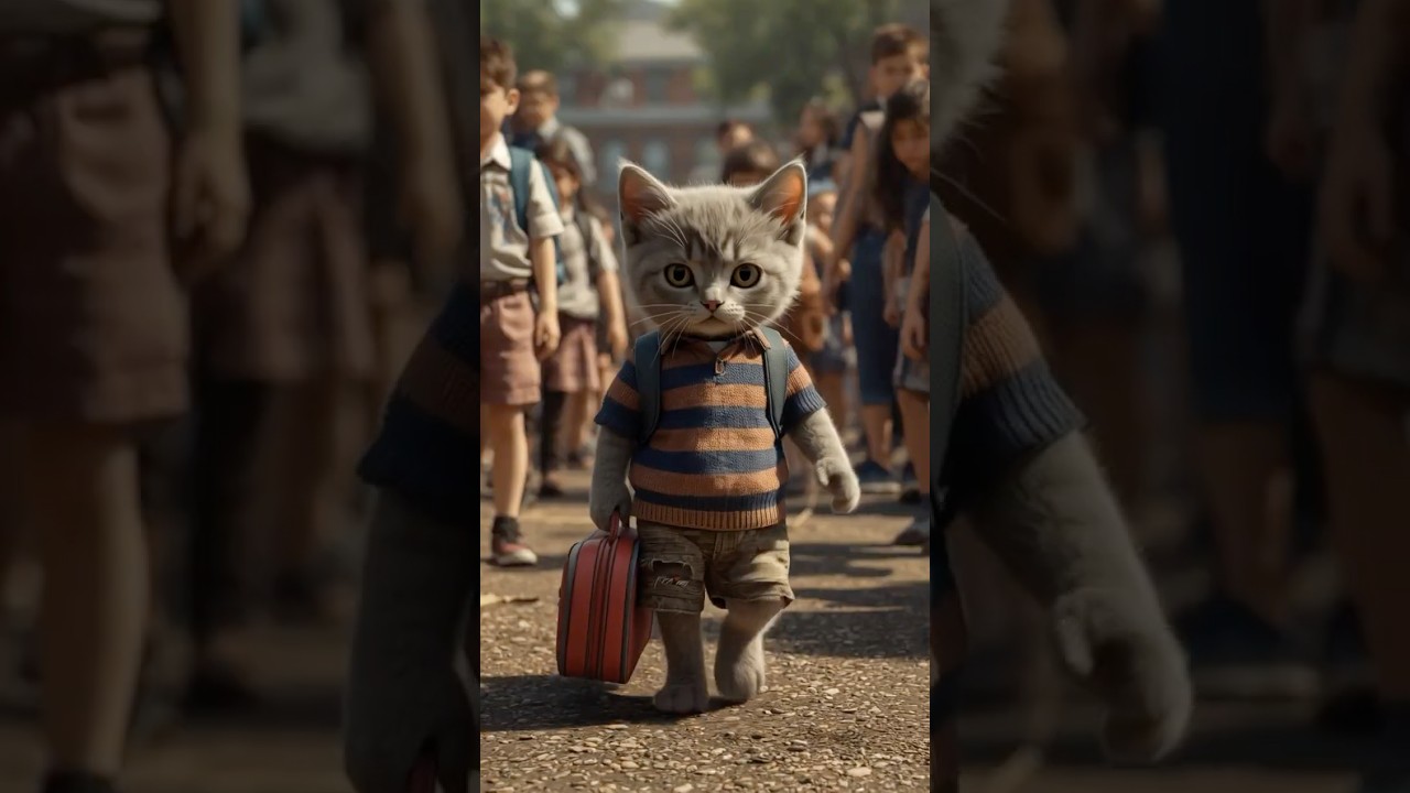 🐱 The Poor Kitten’s Torn Backpack – And the Silent Gift from a Loving Dad 💝! 