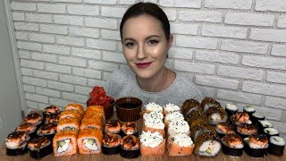 МУКБАНГ РОЛЛЫ ЗАПЕЧЕННЫЕ ГОРЯЧИЕ ФИЛАДЕЛЬФИЯ СУШИ MUKBANG ROLLS PHILADELPHIA SUSHI