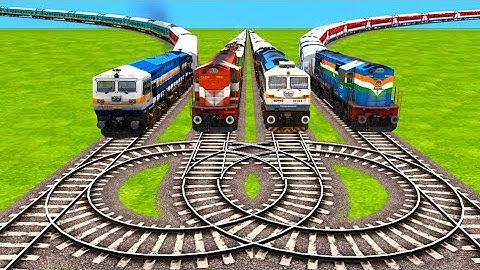 IMPOSSIBLE DOUBLE LOOPING CIRCLE RAILROAD TRACKS VS HIGH SPEED TRAINS CROSSING|🔺 Train Simulator|