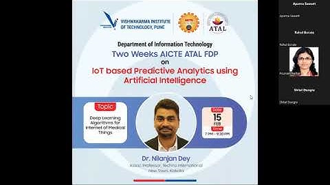 Two weeks AICTE ATAL FDP on "IOT based Predictive Analytics using Artificial Intelligence Day-03