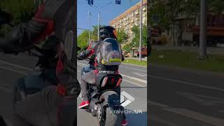 Biker with cat in backpack || Viral Video UK