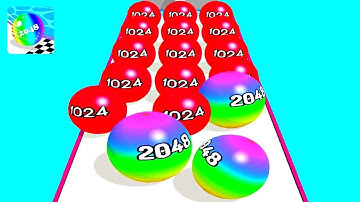 Faster Run 2048 - Ball game 3D ! All Levels Gameplay Part 28 android,ios