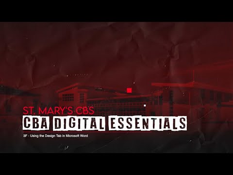 CBA Digital Essentials - 3F: Using the Design Feature in Microsoft Word