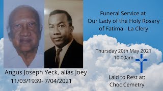 Funeral Service of Angus Joseph Yeck, alias Joey