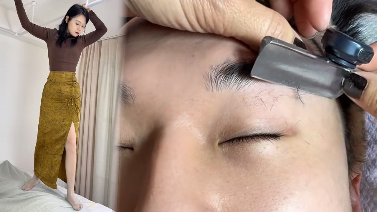 💈Facial cleaning！Lady Shaving & Back-stepping massage.#barber #barbershop