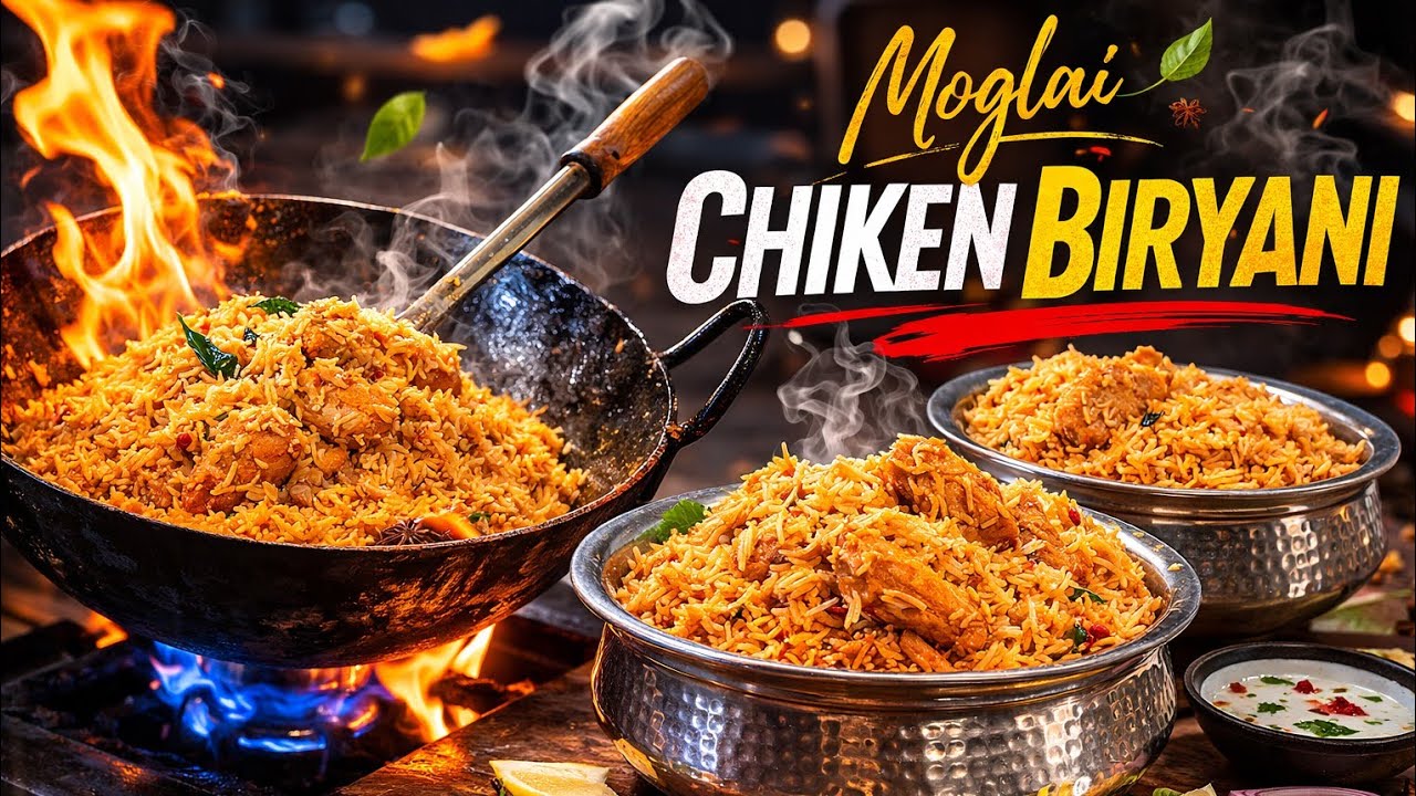 మొఘలాయి చికెన్ బిర్యాని రెస్టారెంట్ స్టైల్ | Street Style Moglai Chicken Biryani | moglai biryani