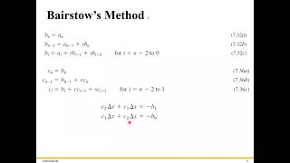 Lecture 2021 02 05 Roots of Polynomials Part 2 Bairstow's Method