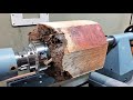 Wood turning - A Chunk of Yew (no mid roll ads)