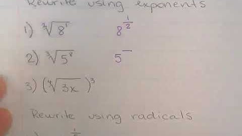Rewrite radical expressions using rational exponents