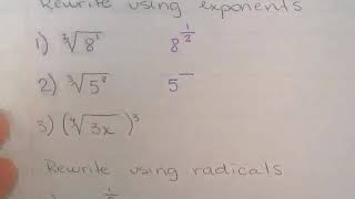 Rewrite radical expressions using rational exponents