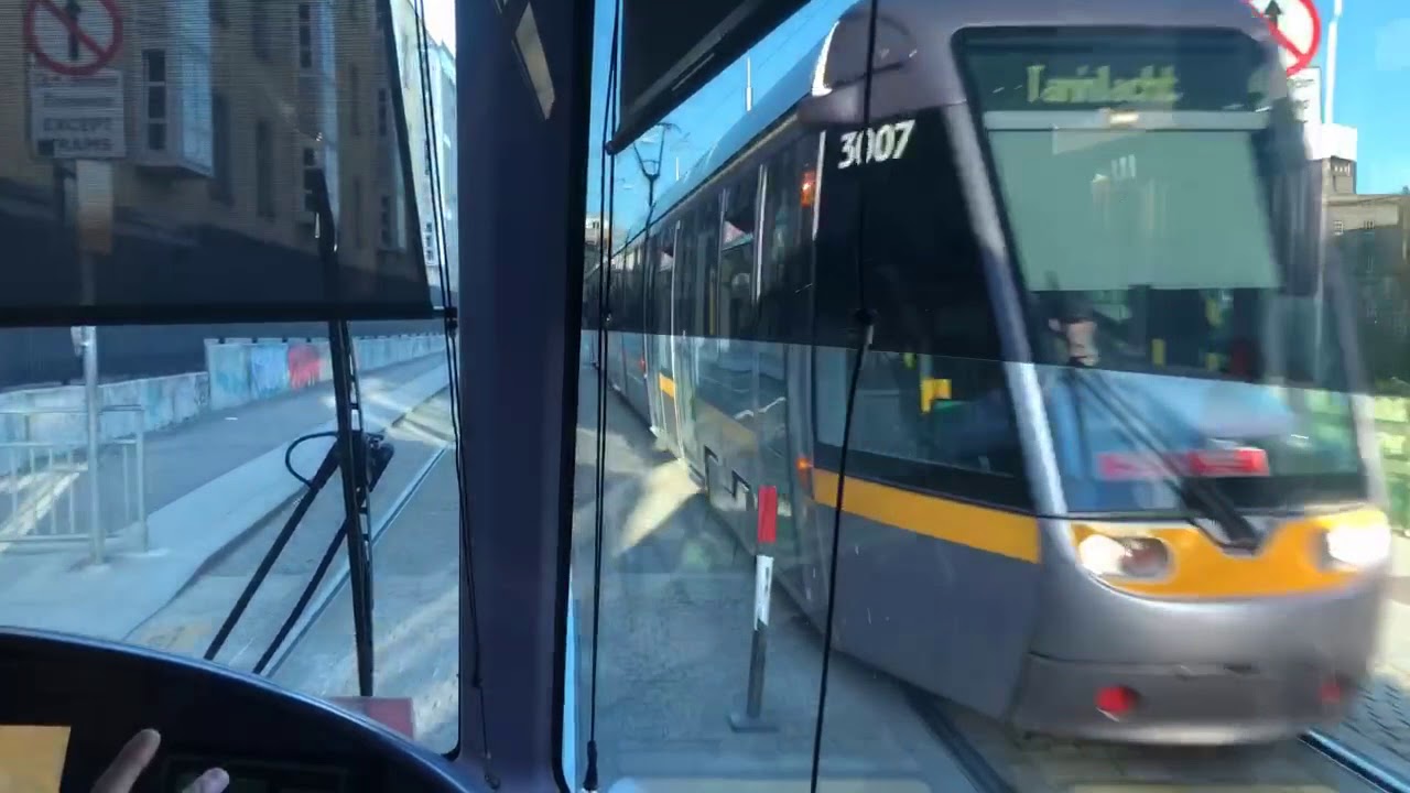 Ride on Luas Red Line Tram number 3009 from Dublin Heuston to Abbey Street (8/5/18)
