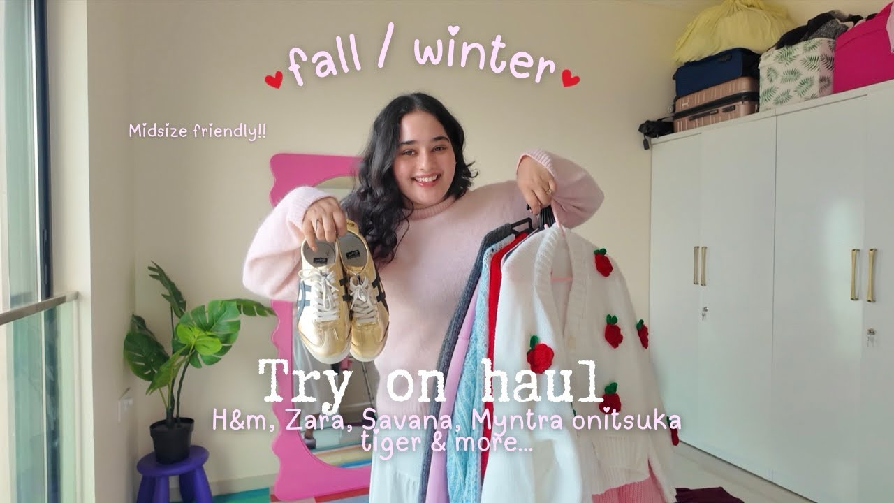 Примерка осенне-зимней одежды✨ | для среднего размера | Zara, h&m, Myntra, Savana и другие!