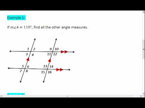 Geometry 3.2 (1 of 3) Parallel Lines cut by a Transversal.mp4 - YouTube