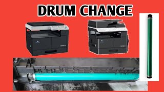 DRUM CHANGE | PRINT BLACK LINE | HOW TO CHANGE DRUM IN KONICA MINOLTA BIZHUB 164,165e,195,206,205i,