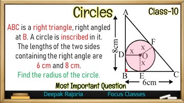 ABC is a right triangle right angled at B. A circle is inscribed in it. The lengths of the two sides