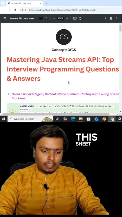 Stream API Cheat - sheet | Top Programming Interview Questions - YouTube