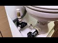 How to clear blockage on a marine head discharge line