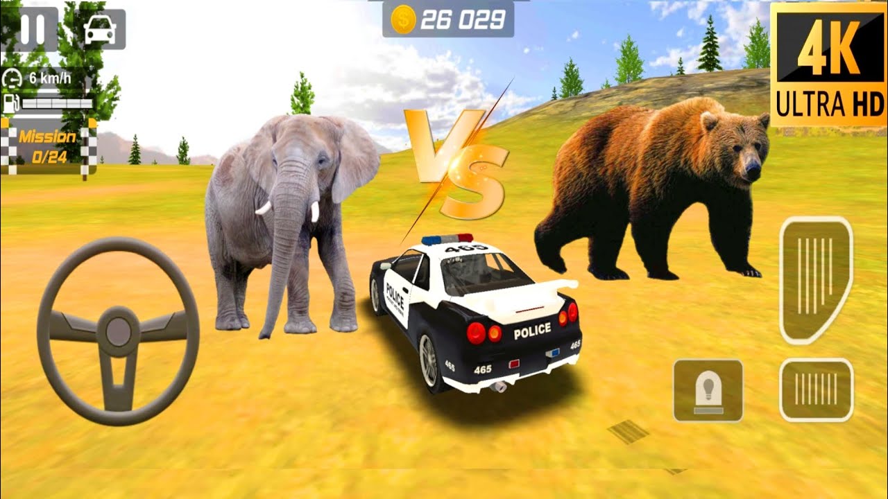 ✅✅ Police Dift Car Driving Simulator || Animal Vs Car Fighting || Android ios gameplay