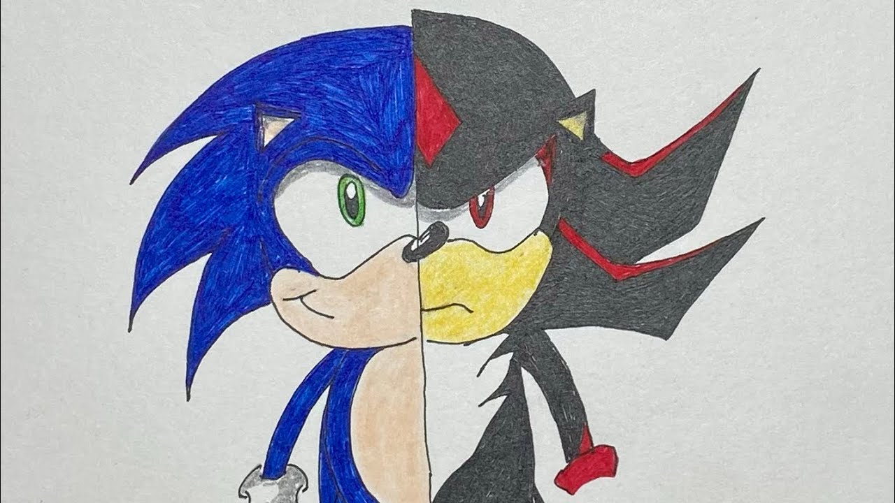 How To Draw SONIC VS SHADOW | Sonic The Hedgehog - YouTube