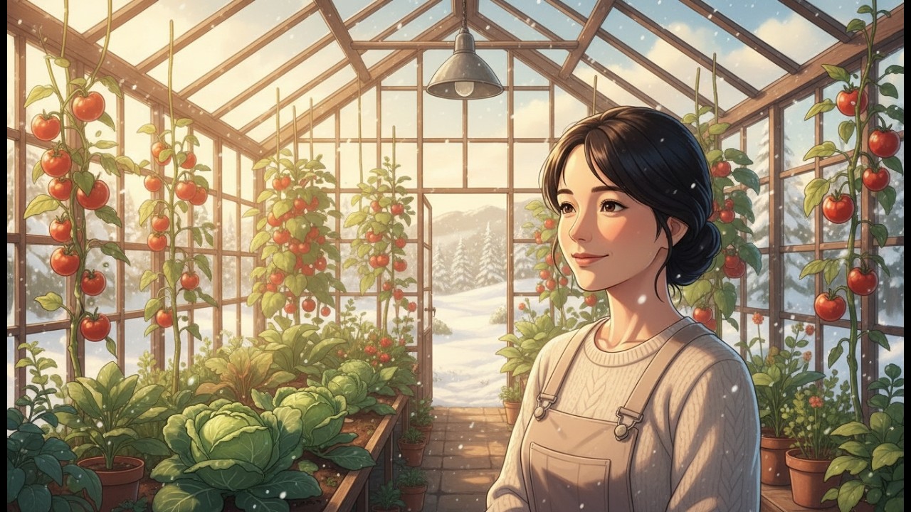 Sheltering from the cold on a winter farm ❄️🐄 | Fresh vegetables and warm soup | Studio Ghibli ASMR