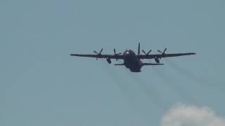 C-130s drop cargo and flares at Hardwood Range