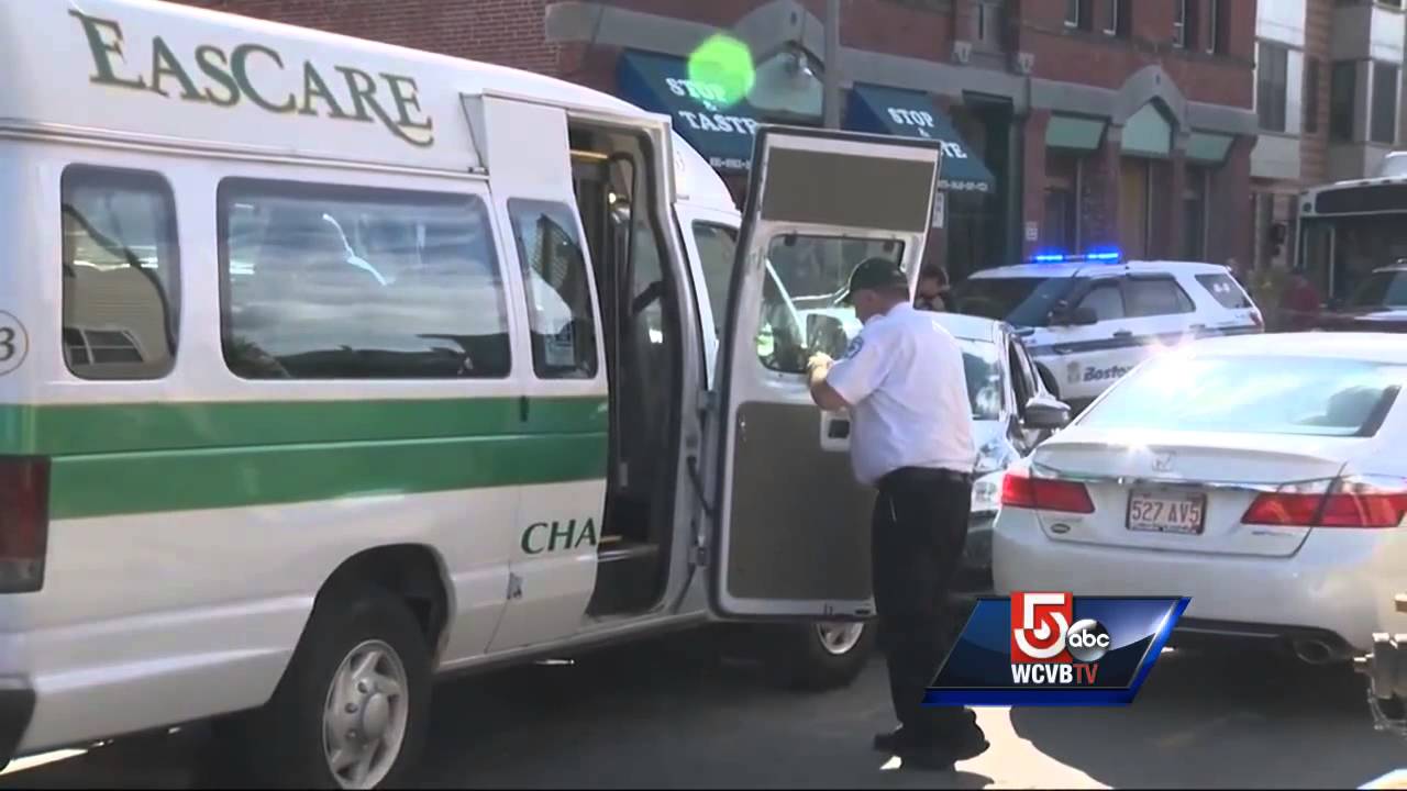 Boston shooting triggers crash involving ambulance - YouTube