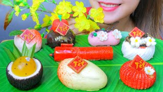 ASMR EATING TẾT VERSION MOUSSE CAKES , EATING SOUNDS | LINH-ASMR