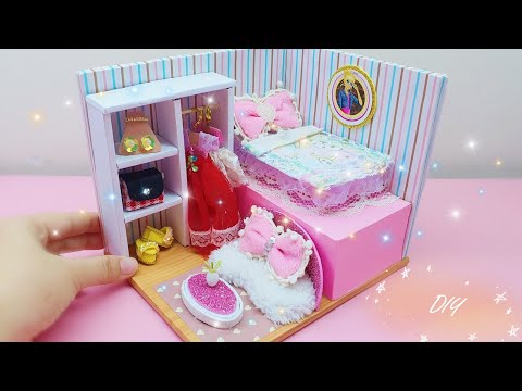Video DIY nhà giấy bìa các tông mini #4 : giường công chúa,... - youtube