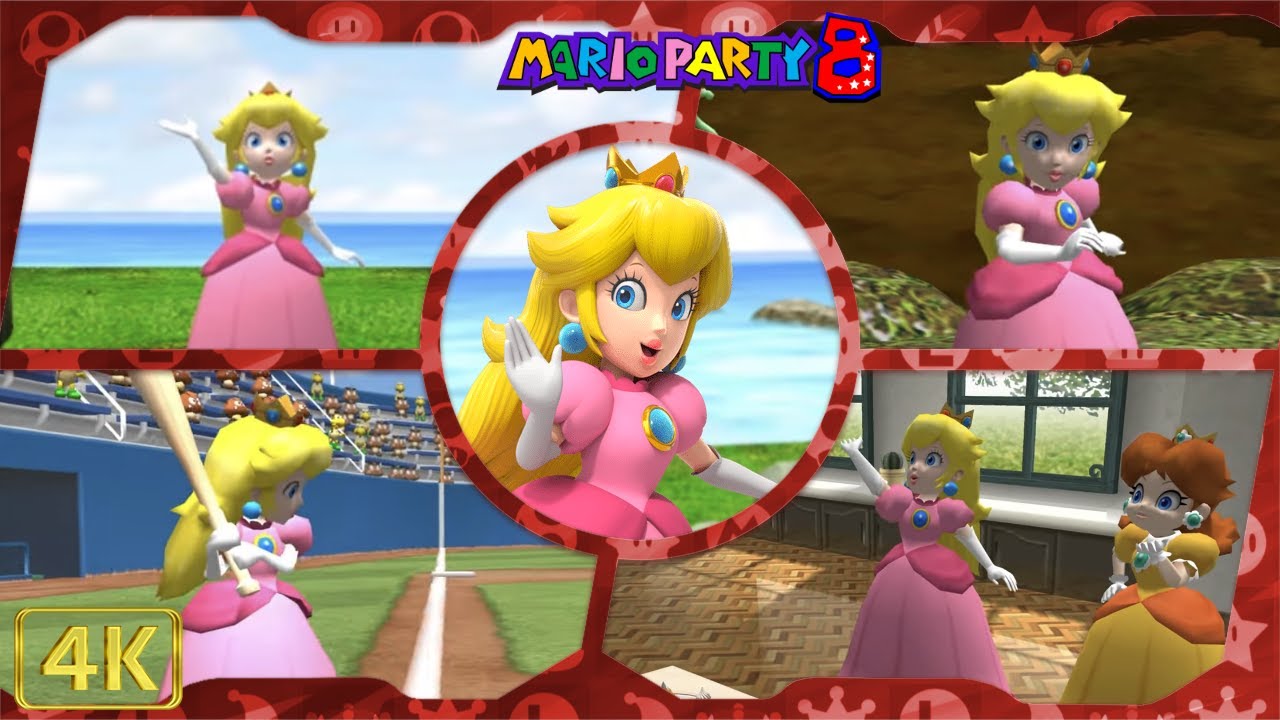 All Minigames (Peach gameplay) Mario Party 8 for Wii ⁴ᴷ YouTube