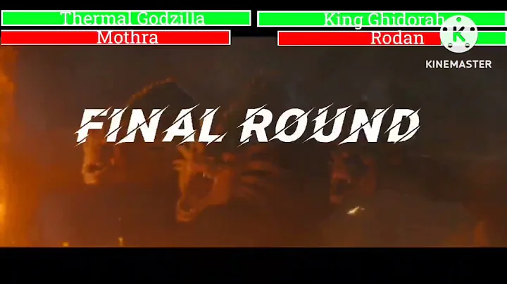 Godzilla and Mothra vs King Ghidorah and Rodan with healthbars City Fight Godzilla: KOTM 2/2