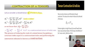 OUTER PRODUCT & CONTRACTION OF TENSORS: Prof.(Dr.) Ravi Kant Mishra
