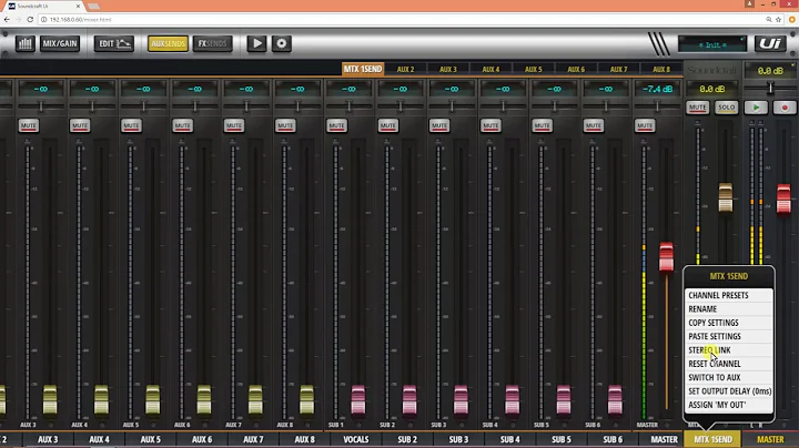 Soundcraft Ui24R Matrix Mix