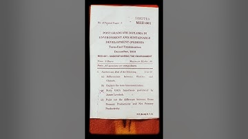 IGNOU PG diploma In environmental and sustainable development Dec 2019 MED1#ignou #prepration #exam