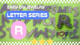 Easy DIY Jewelry: Beaded Letter and Number R / Beaded Alphabet R /Beaded Letter Series R