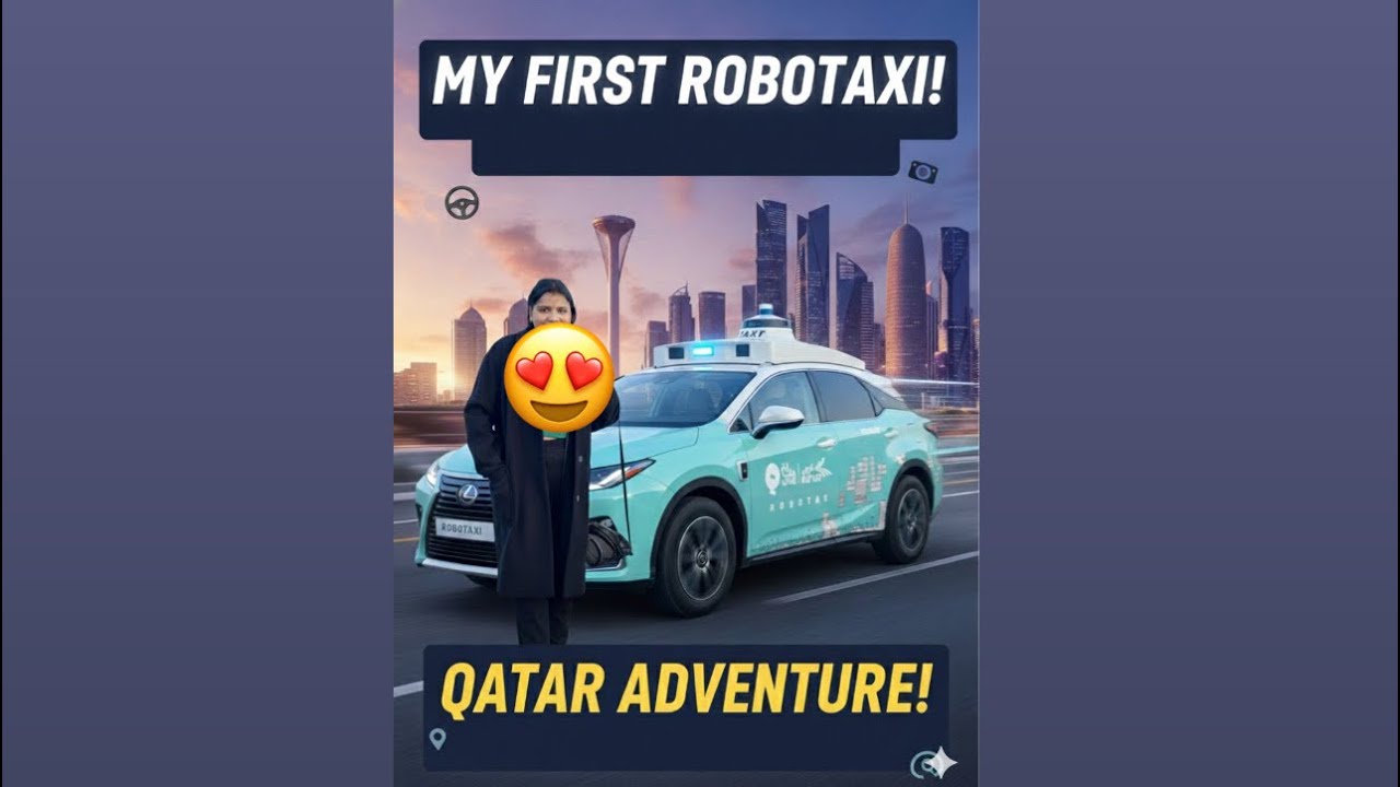 1st Ever Robot taxi ride in Qatar 🇶🇦 #indianvlogger🇮🇳#qatarlife #qatartravel #autonomouscar 