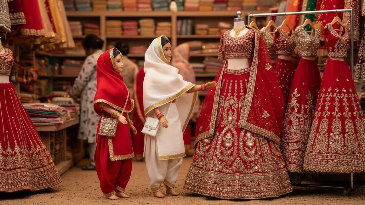 Miniature Village Bridal Doing Shopping For Her Wedding ( bridal mehandi waleema dress , jewellery) 