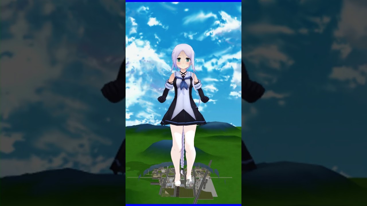 【巨大娘 giantess】巨大化した海風の踏み潰し【MMD】 #巨大娘 #giantess #艦隊これくしょん #艦これ #海風 - YouTube