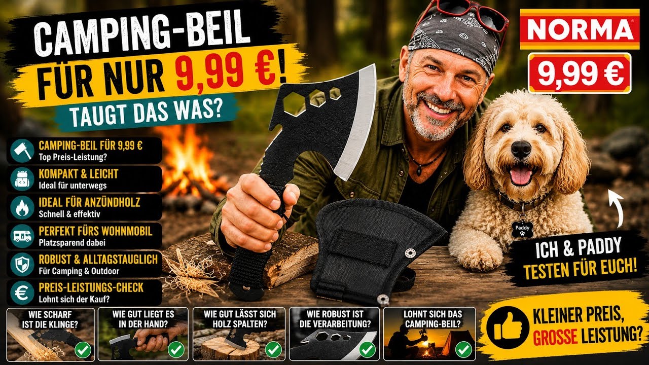 Camping-Beil fr nur 9,99 ?!  Norma Outdoor-Beil im Test! Wie gut ist es  wirklich?